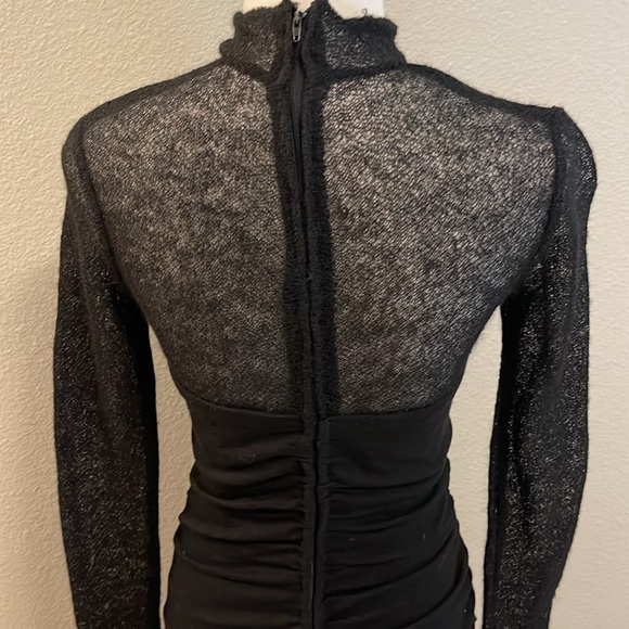 Isabelle Allard Elegant Black Long Sleeve Ruched Maxi Dress Size 38 - Picture 6 of 8